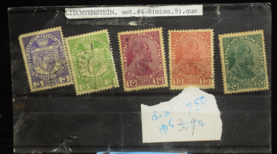 Liechtenstein Stamps Missing 9
