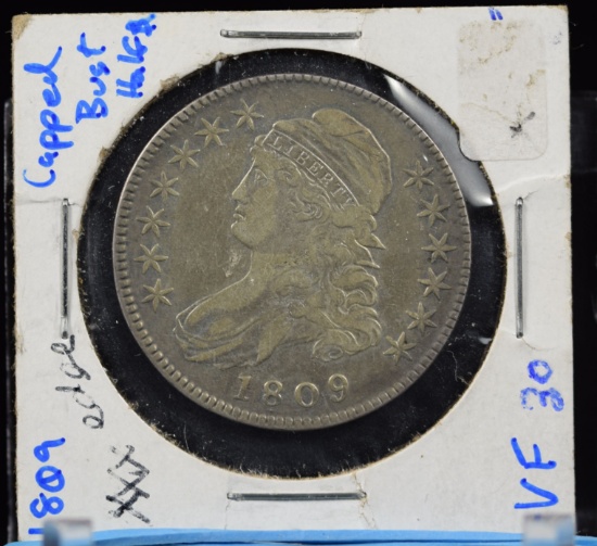 1809 Bust Half Dollar XXX Edge VF30