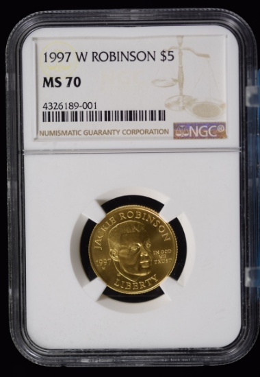 1997-W $5 Gold Jackie Robinson NGC MS-70 Perfect Grade