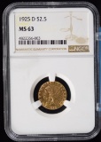 1925-D Indian Head Gold $2.50 NGC MS63