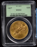 1927 St. Gaudens Gold $20 Double Eagle PCGS MS62 OGH