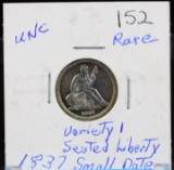 1837 Seated Liberty Dime Small Date UNC Rare