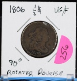 1806 90 Degree Rotated Reverse Copper Half Cent VG/F