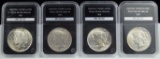 1922 23 24 25 Peace Dollars UNC Black Holders 4 Coins