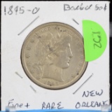 1895-O RARE Barber Silver Half Dollar Fine Plus