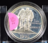 1995-P Proof Bicycle Team Olympic Silver Dollar Cameo