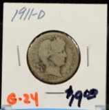 1911-D Barber Quarter Semi Key