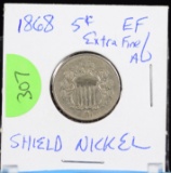 1868 Shield Nickel Type Coin