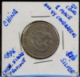 1896 China Cheh-Rianer Silver 20 Cents