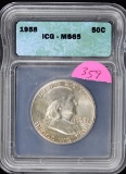 1958 Franklin Silver Half Dollar ICG MS 65