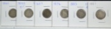 1840 40-S? 57 76 83 87 Seated Dimes 6 Coins