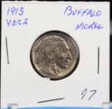 1913-P Type II Buffalo Nickel F