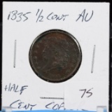 1835 Half Cent AU