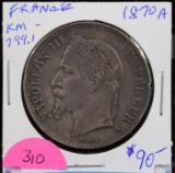 1870 5 Francs Napoleon III Very Fine