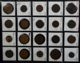 20 Different Copper Coins 1797-1959 GB China etc