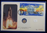 Official First Day of Issue Space Shuttle Gold Coin/Stamp