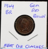 1864 Bronze Indian Head Cent GEM/BU  Red Brown