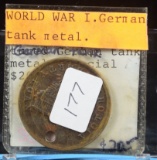 World War 1 German Tank Medal