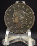 1833 Large Cent XF/AU Darker Brown Some Luster