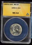 1955-D Washington Quarter ANACS MS-64