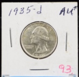 1935-D Washington Quarter AU Plus