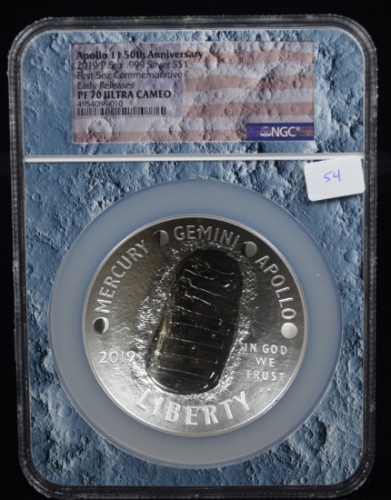 Apollo 11 50th Anniversary 5oz Silver EARLY RELEASE NGG PROOF 70