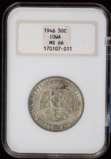 1946 Iowa Commen Half Dollar NGC MS-66