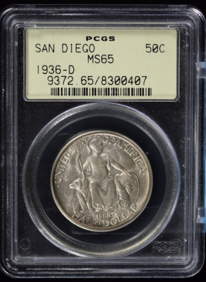 1936-D San Diego Commen Half Dollar PCGS MS-65
