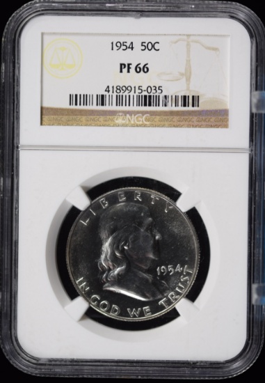 1954 Proof Franklin Half Dollar NGC PF-66