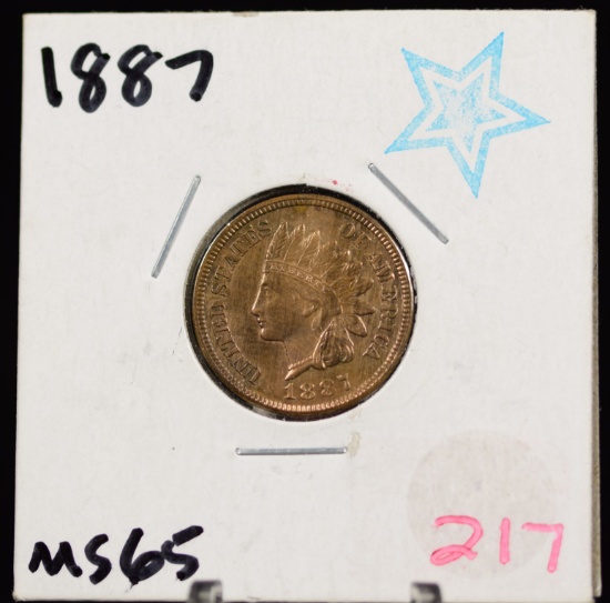 1887 Indian Head Cent MS65