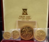 1976 Gold Isle of Man Rare Set BU 4 Coins Mintage 306 Original Case