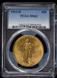 1913-D $20 Gold St Gaudens Double Eagle PCGS MS-62