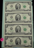 2003 KA Series Sheet of $2 uncut Bills