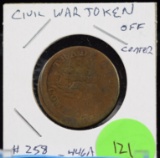 ERROR Civil War Token OFF CENTER  RARE Error Token