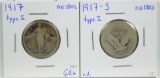 1917 Ty1 &1917-S Ty1 Standing Liberty Quarters