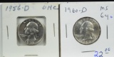 1956-D & 1060-D Washington Quarters BU