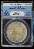 1921-D Morgan Dollar ANACS MS-60 Details