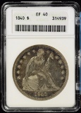 1840 Seated Dollar ANACS EF-40