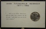 1964 Silver John Fitzgerald Kennedy Plastic Holder