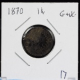 1870 Indian Head Copper Cent Good