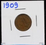 1909 Indian Head Cent Last Year AU