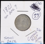 1821 Bust Dime Small Date Good