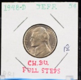 1948-D Jefferson Head Nickel Full Steps Choice Unc