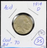 1914-D Rare Date About Good Buffalo Head Nickel