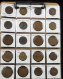 Sheet of 20 Different Copper Coins 1870-1944