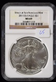 2011 Struck at San Francisco Mint (S) Silver Eagle NGC MS 69