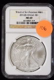 Struck at San Francisco Mint 2012 (S) Eagle $1 MS 69 NGC
