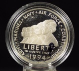 1994 Proof Silver Women in Military Services Dollar