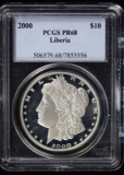 2000 Liberia $10 Morgan Design PCGS PR-68