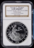 2008 George T Morgan Design $100 Union 1.5oz GEM Proof